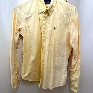 Ralph Lauren Polo Oxford shirt, yellow, size 8, slim fit. EUC